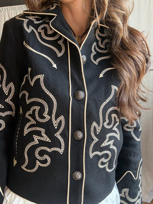 Wool Western Boot Stitch Jacket