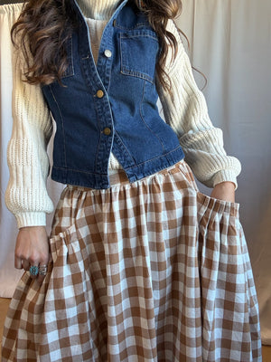 Sleeveless Denim Top