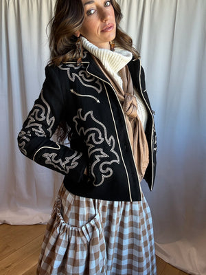 Wool Western Boot Stitch Jacket