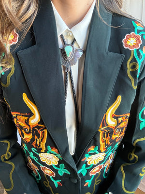 Embroidered Western Blazer