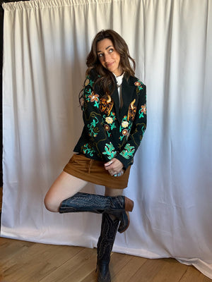 Embroidered Western Blazer
