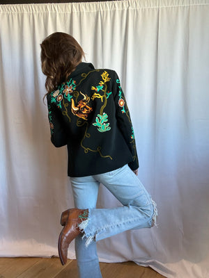 Embroidered Western Blazer