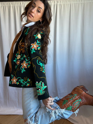 Embroidered Western Blazer