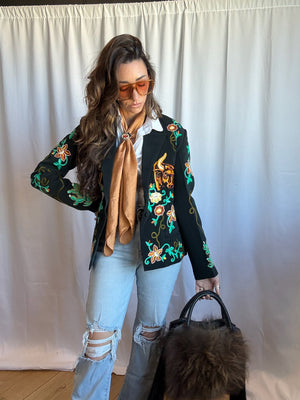 Embroidered Western Blazer