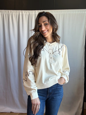 Western Pearl Snap Sweatshirt