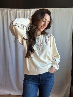 Western Pearl Snap Sweatshirt
