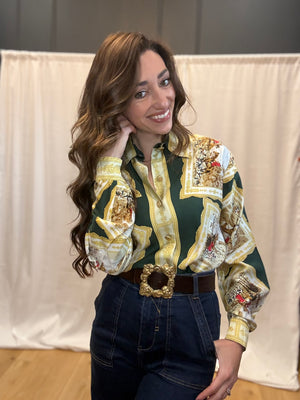 Vintage Silk Fox Hunt Shirt