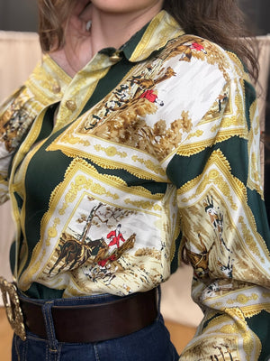 Vintage Silk Fox Hunt Shirt