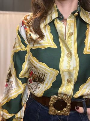 Vintage Silk Fox Hunt Shirt