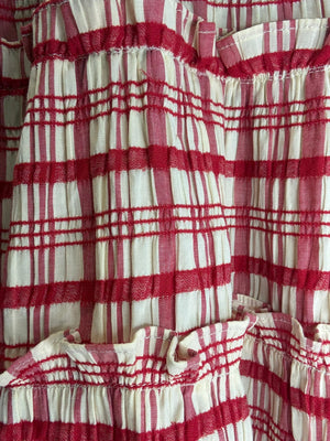 Cherry Red Ruffle Maxi Skirt