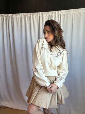 Western Pearl Snap Sweatshirt